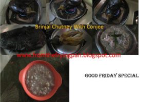 Ganji With Grilled Brinjal Chutney Good Friday Recipe