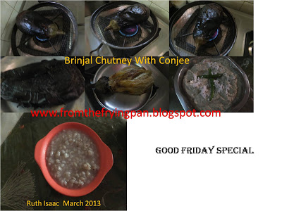 Ganji With Grilled Brinjal Chutney Good Friday Recipe