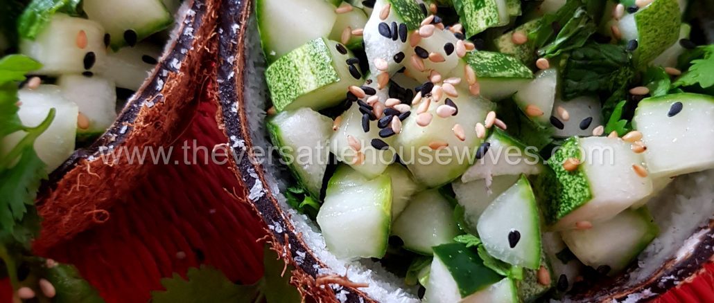 Chickpea Cucumber Sesame Salad