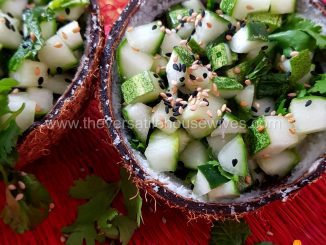 Chickpea Cucumber Sesame Salad