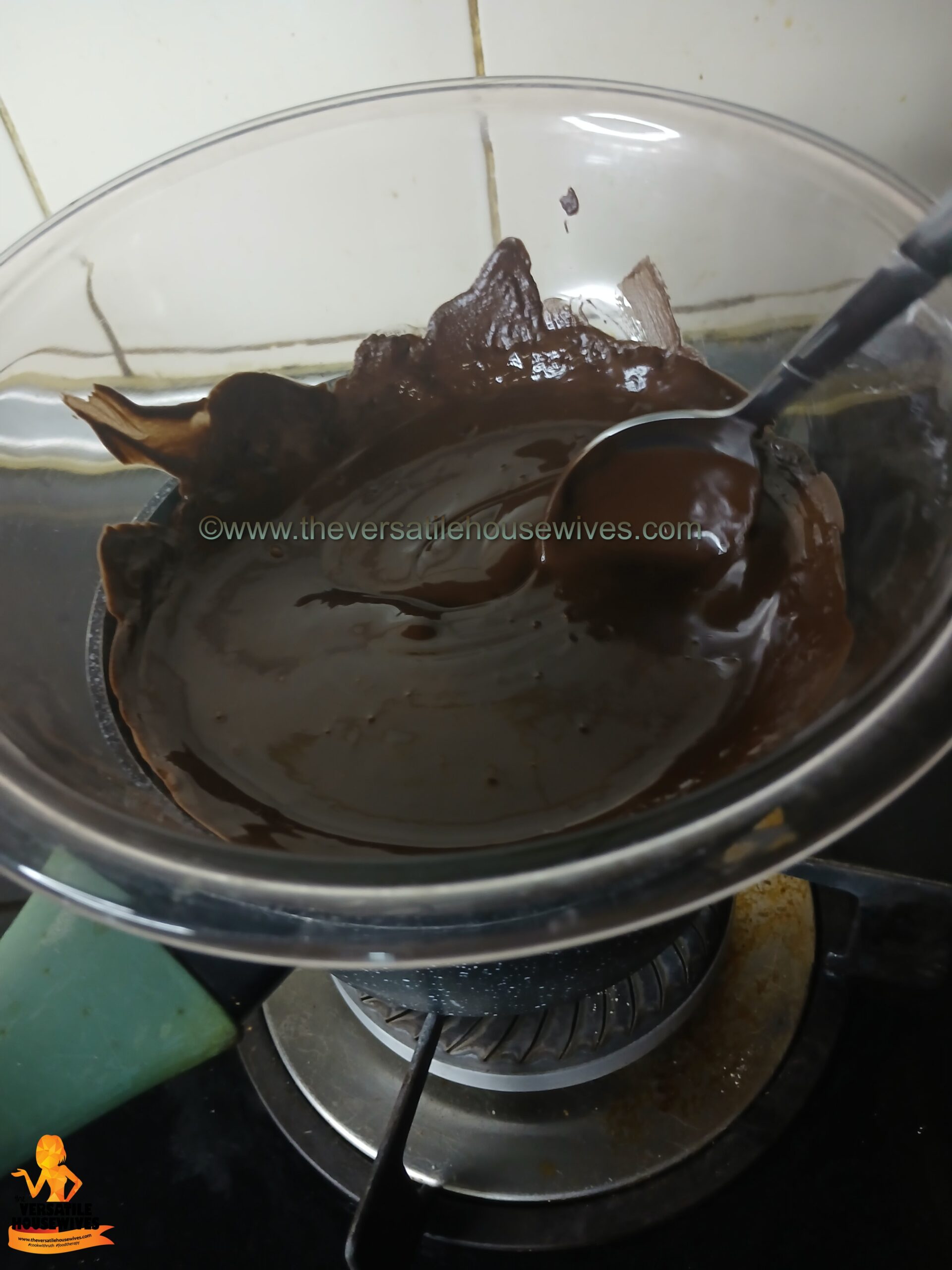 Green apples and dark chocolate ingredients for mousse cake